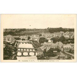 carte postale ancienne 22 LANNION. Les Trois Ponts