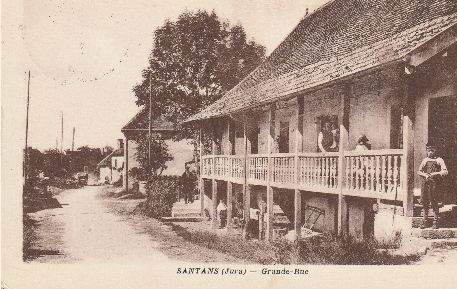 39 SANTANS. Grande rue animée 1935