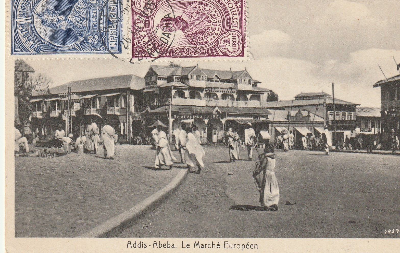 Ethiopie ADDIS-ABEBA. Le Marché Européen bien animé 1935