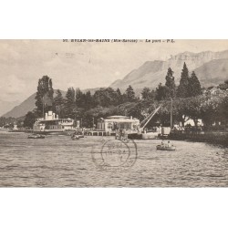 74 EVIAN-LES-BAINS. Le Port avec Bateau à vapeur et grue 1935