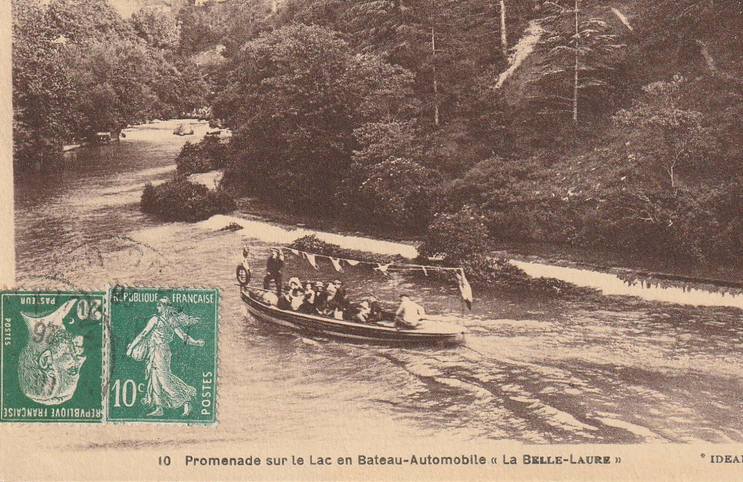 84 FONTAINE de VAUCLUSE. Promenade sur le Lac en Bateau-Automobile " La Belle-Laure " 1926