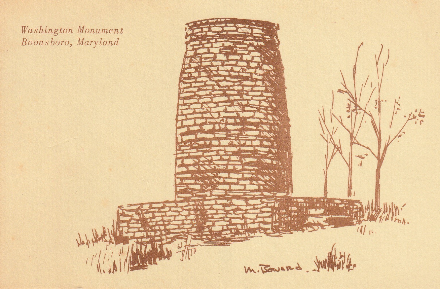 Etats-Unis Boonsboro Maryland. WASHINGTON MONUMENT par Bouvard