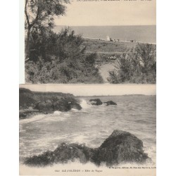 2 cpa 17 ILE D'OLERON. La Brée la Plage et effet de Vague 1923-24