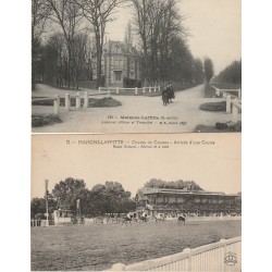 2 cpa 78 MAISONS-LAFFITTE. Avenues Albine Tronchet et arrivée d'une Course au Champ de Courses