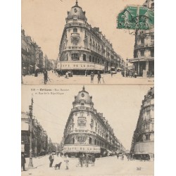 2 x cpa 45 ORLEANS. Café de la Rotonde rue Bannier et de la République 1915-17