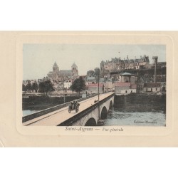 41 SAINT-AIGNAN. Vue générale avec attelage sur le Pont