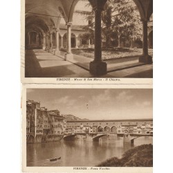 2 x cpa FIRENZE. Ponte Vecchio et Chiostro Museo de San Marco 1927