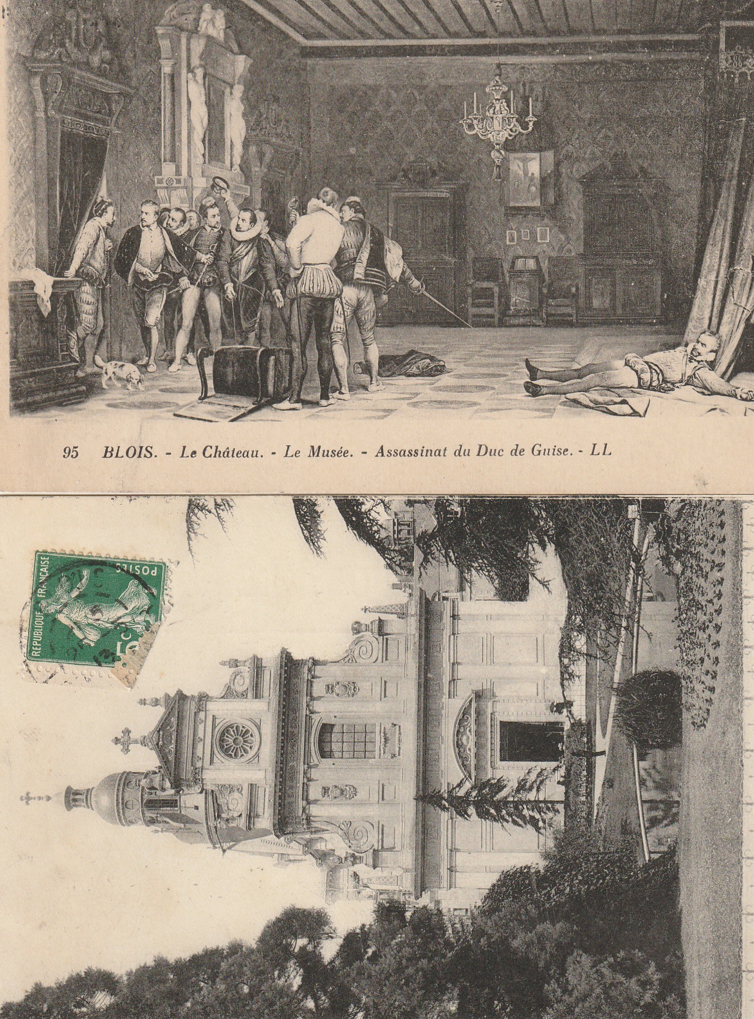 2 x cpa 41 BLOIS. Assassinat Duc de Guise et Eglise Saint-Vincent