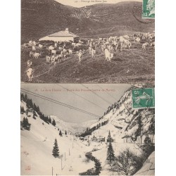 2 x cpa 39 LE JURA. Vaches au Pâturage des Monts et Route des Rousses 1914
