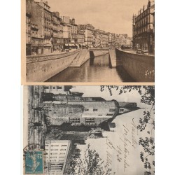 2 x cpa 44 NANTES. Canal Quai Cassard 1949 et Porte Saint-Pierre 1920