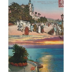 2 x cpa MONTE-CARLO. Théâtre et les Terrasses ainsi que l'effet de Mer 1926.28