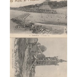 2 x cpa 13 MARSEILLE La Corniche et Notre-Dame de la Garde 1918-05