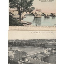 2 x cpa 84 AVIGNON. Le Pont Saint-Bénézet, Chapelle et Tour Philippe le Bel 1925-1908