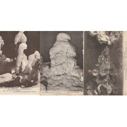 3 x cpa 25 FRANCHE-COMTE. Glacière Chaux-les-Passavant, Puits de Poudrey et Fée des Cavernes