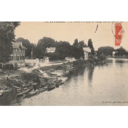 94 LE PERREUX. Barques sur la Marne et Quai de Halage vers le Pont de Bry 1912