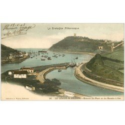 carte postale ancienne 22 LE LEGUE-SAINT-BRIEUC. Entrée du Port et Bassin à flot 1903