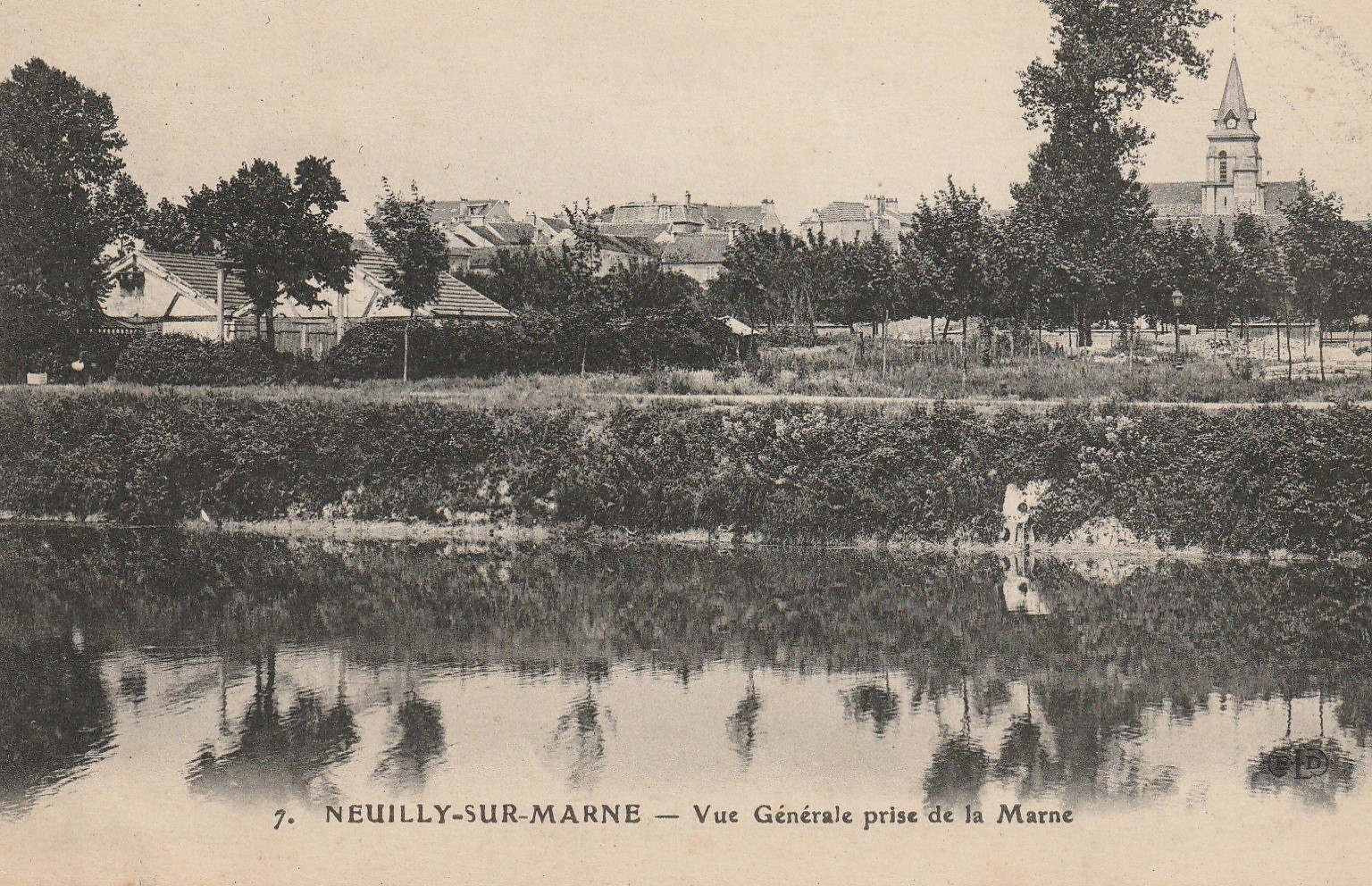 93 NEUILLY-SUR-MARNE. Vue générale avec son Eglise 1915