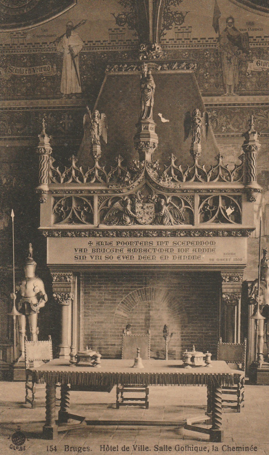 Belgique BRUGES La Cheminée Salle Gothique Hôtel de Ville