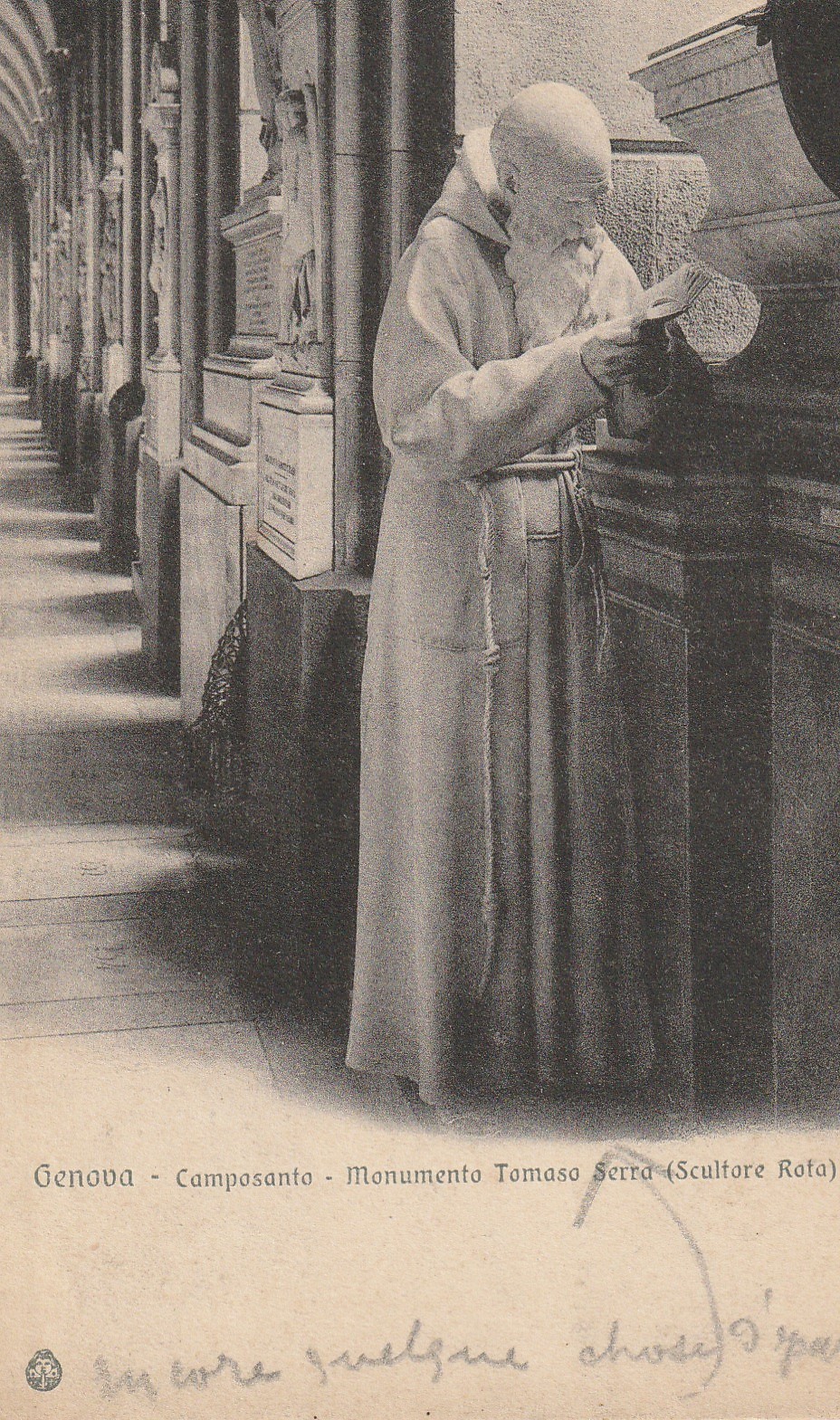 Italia GENOVA. Monumento Tomaso Serra Camposanto 1907