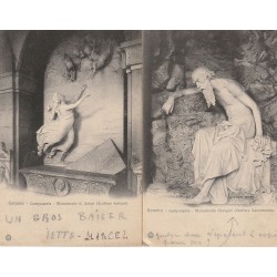 2 x cpa Italia GENOVA. Monumento Solari e Mangini Camposanto verso 1907