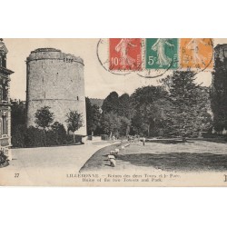 76 LILLEBONNE. Ruines des deux Tours et moutons dans le Parc 1921