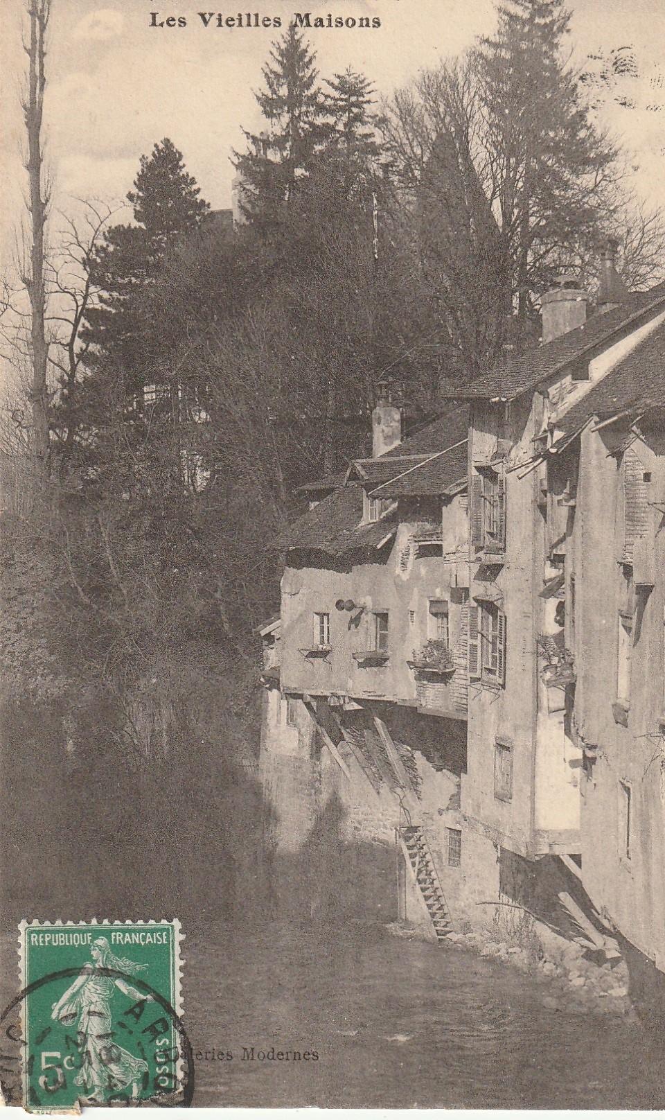 Arbois 39 LA CUISANCE. Les Vieilles Maisons au bord de l'eau 1913