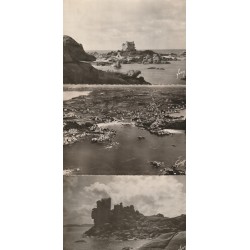 3 x Photo cpsm grand format 22 PLOUMANAC'H. Château de Costaérès, Plages Saint-Guirec et Bastille, Pointe Squevel 1948