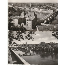 2 x Photo cpsm petit format 82 MONTAUBAN. Vue générale et le Pont neuf sur le Tarn 1955-60