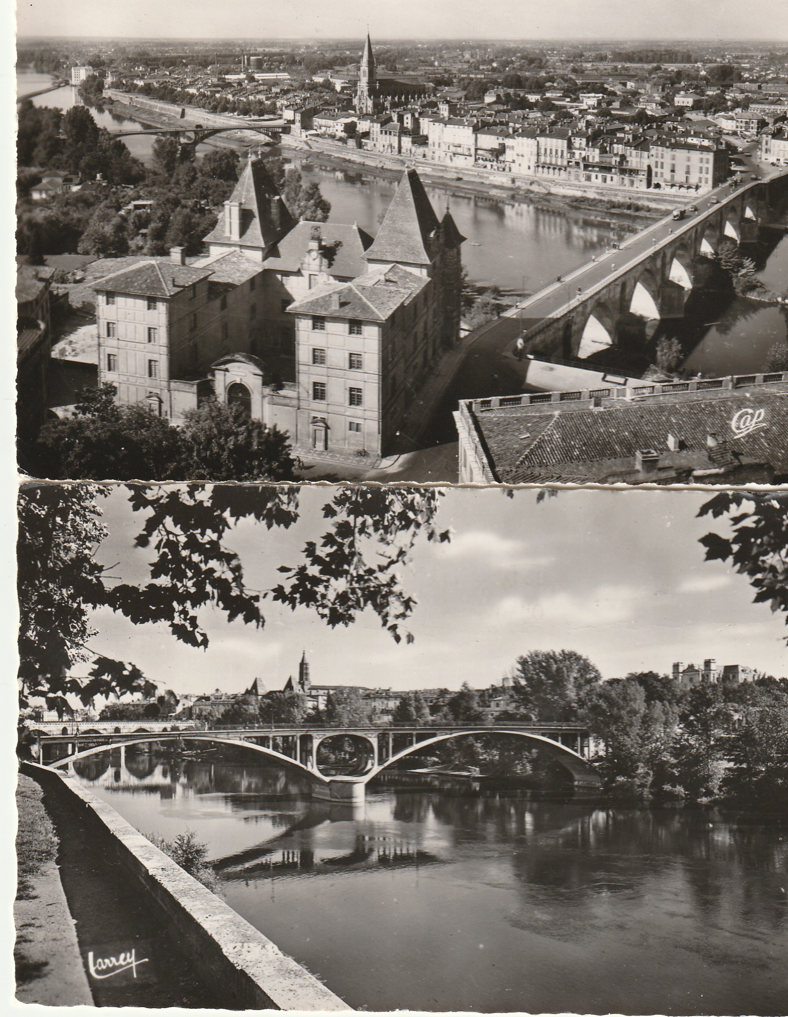 2 x Photo cpsm petit format 82 MONTAUBAN. Vue générale et le Pont neuf sur le Tarn 1955-60