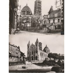 2 x Photo cpsm petit format 16 ANGOULÊME. Abside et Cathédrale 1952 1956