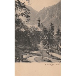 Autriche KESSELFALL. Partie Eglise et femme dans le Parc vers 1900...
