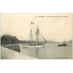 carte postale ancienne 22 PAIMPOL. Goëlette partant pour l'Islande