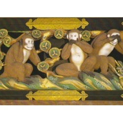 Photo cpsm grand format Japon THREE MONKEYS