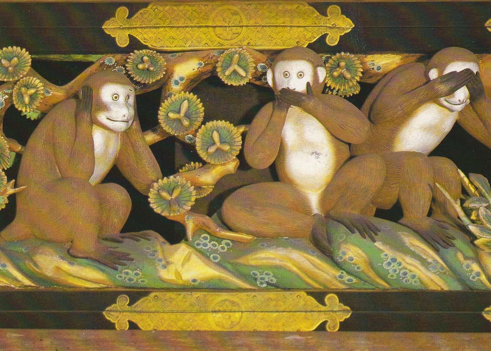 Photo cpsm grand format Japon THREE MONKEYS