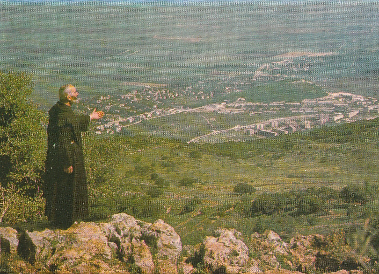 Photo cpsm grand format ISRAEL Plan of Esdrelon viewed from Mt Sacrifice-Muhraqa