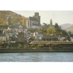 Photo cpsm grand format Allemagne Publicité LUFTHANSA Train rapide