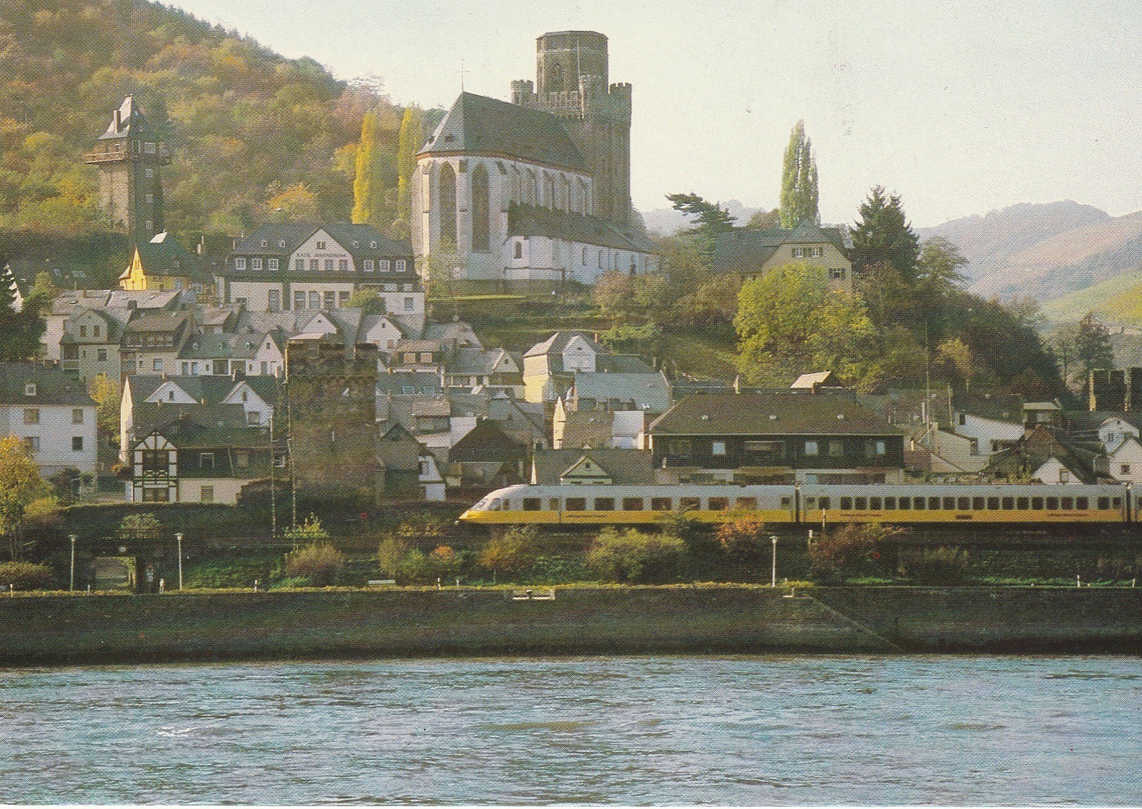 Photo cpsm grand format Allemagne Publicité LUFTHANSA Train rapide
