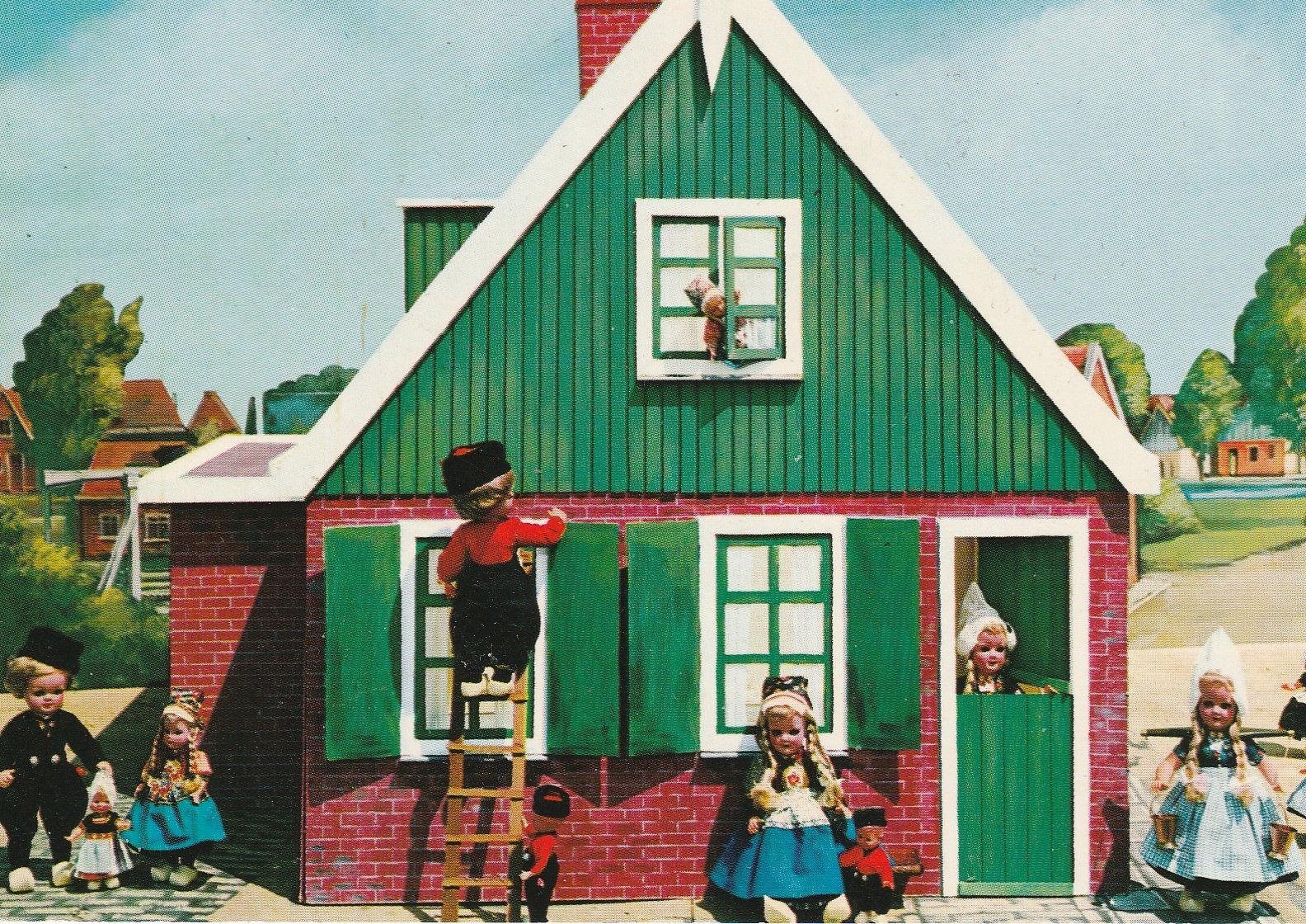 Photo cpsm grand format JEUX & JOUETS Dolls from Dovina Couple Enfants Hollandais avec Poupee