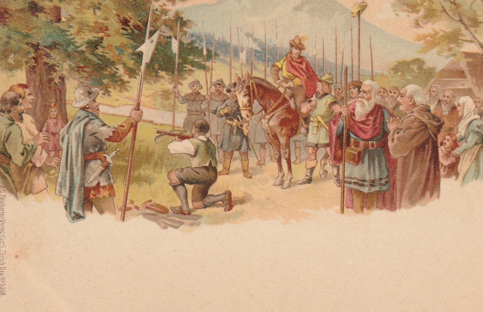 Suisse par Künzli. Schiller's Wilhelm Tell. Carte précurseur vers 1900 n°8