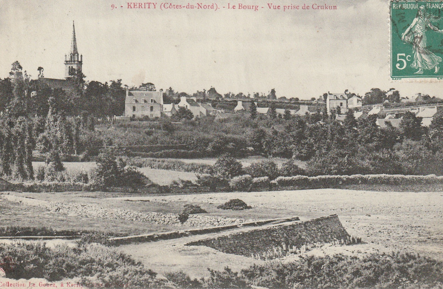 22 KERITY. Le Bourg vue de Crukun 1908
