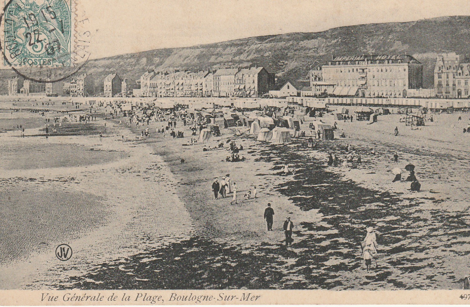 62 BOULOGNE-SUR-MER. La Plage bien animée 1907