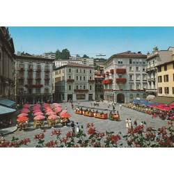 Photo cpsm grand format Suisse LUGANO. Cantone Ticino. Piazza Riforma