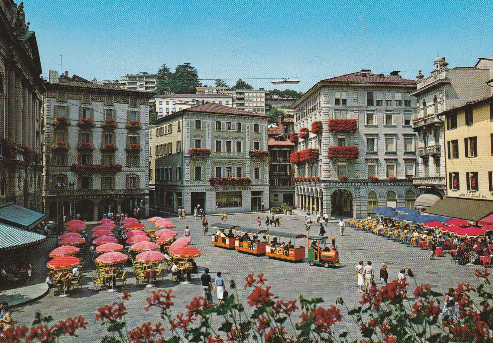 Photo cpsm grand format Suisse LUGANO. Cantone Ticino. Piazza Riforma