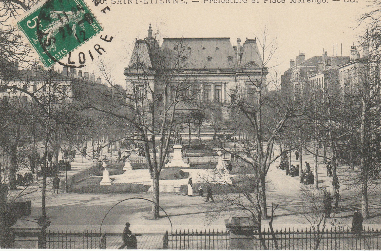 42 SAINT-ETIENNE. Square et Préfecture Place Marengo 1912