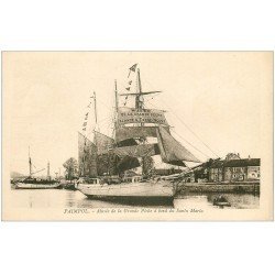 carte postale ancienne 22 PAIMPOL. Voilier le Santa Maria. Club