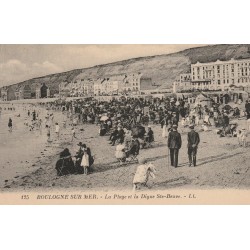 62 BOULOGNE SUR MER. Plage et Digue Sainte-Beuve belle animation