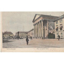 Allemagne KARLSRUHE. Markt mit protest Kirche vers 1900