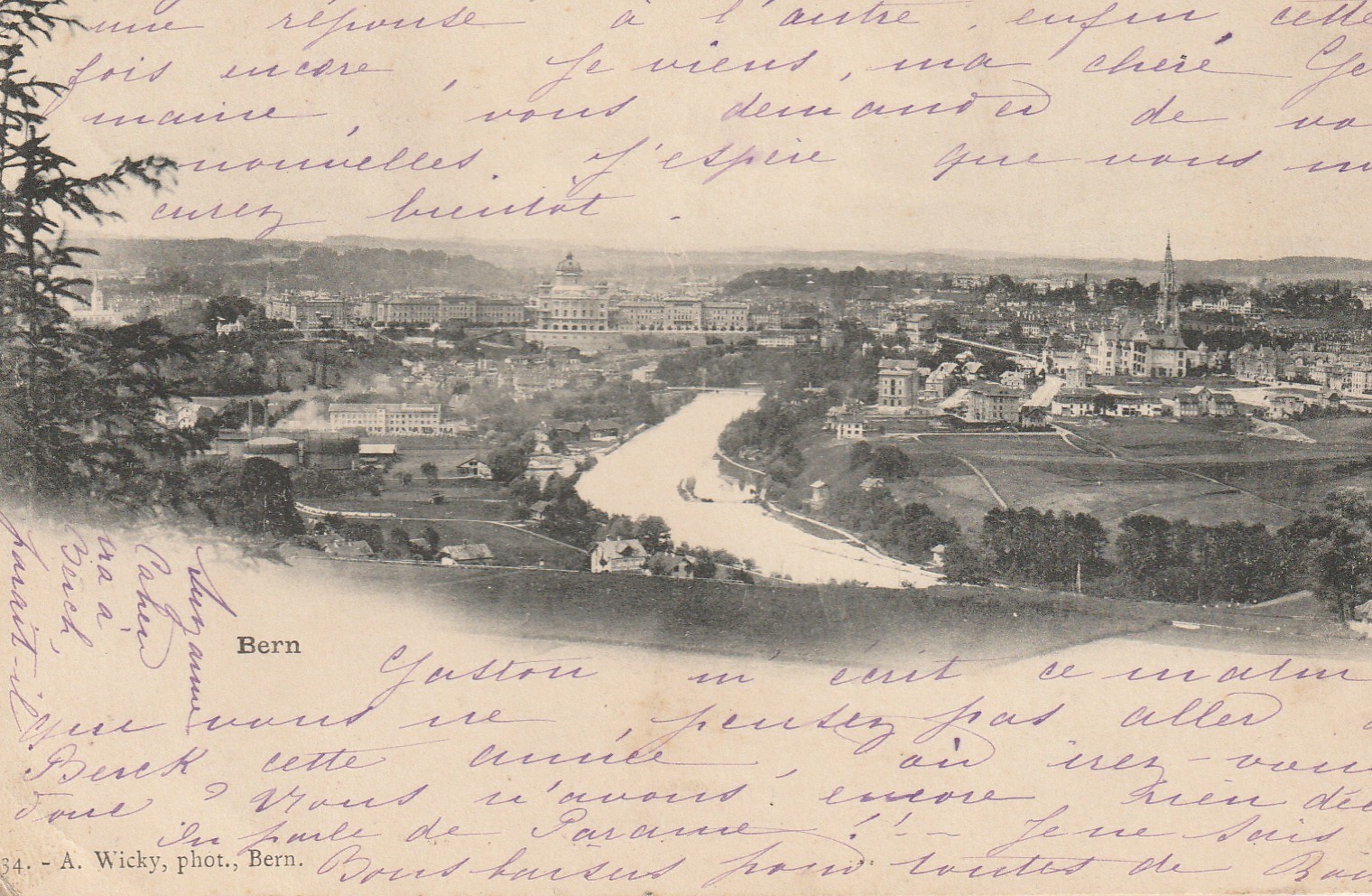 Suisse BERN. Vue générale 1901