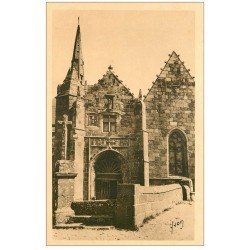 carte postale ancienne 22 PERROS-GUIREC. Eglise de la Clarté Portail