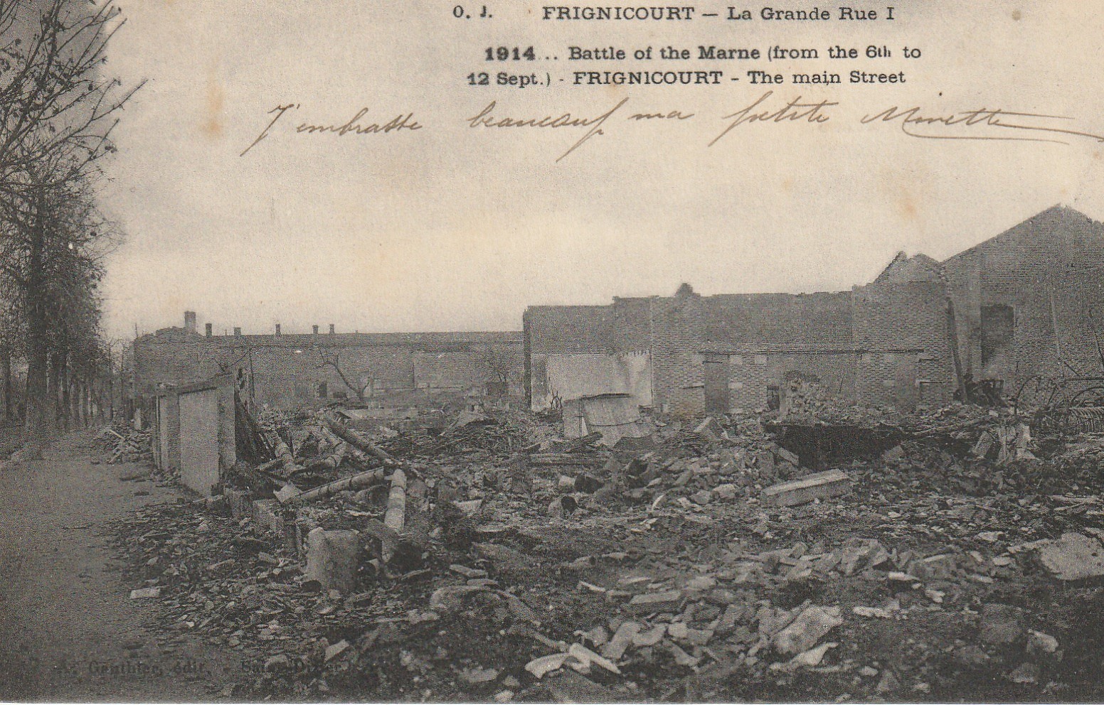 51 FRIGNICOURT. La Grande Rue bataille de la Marne